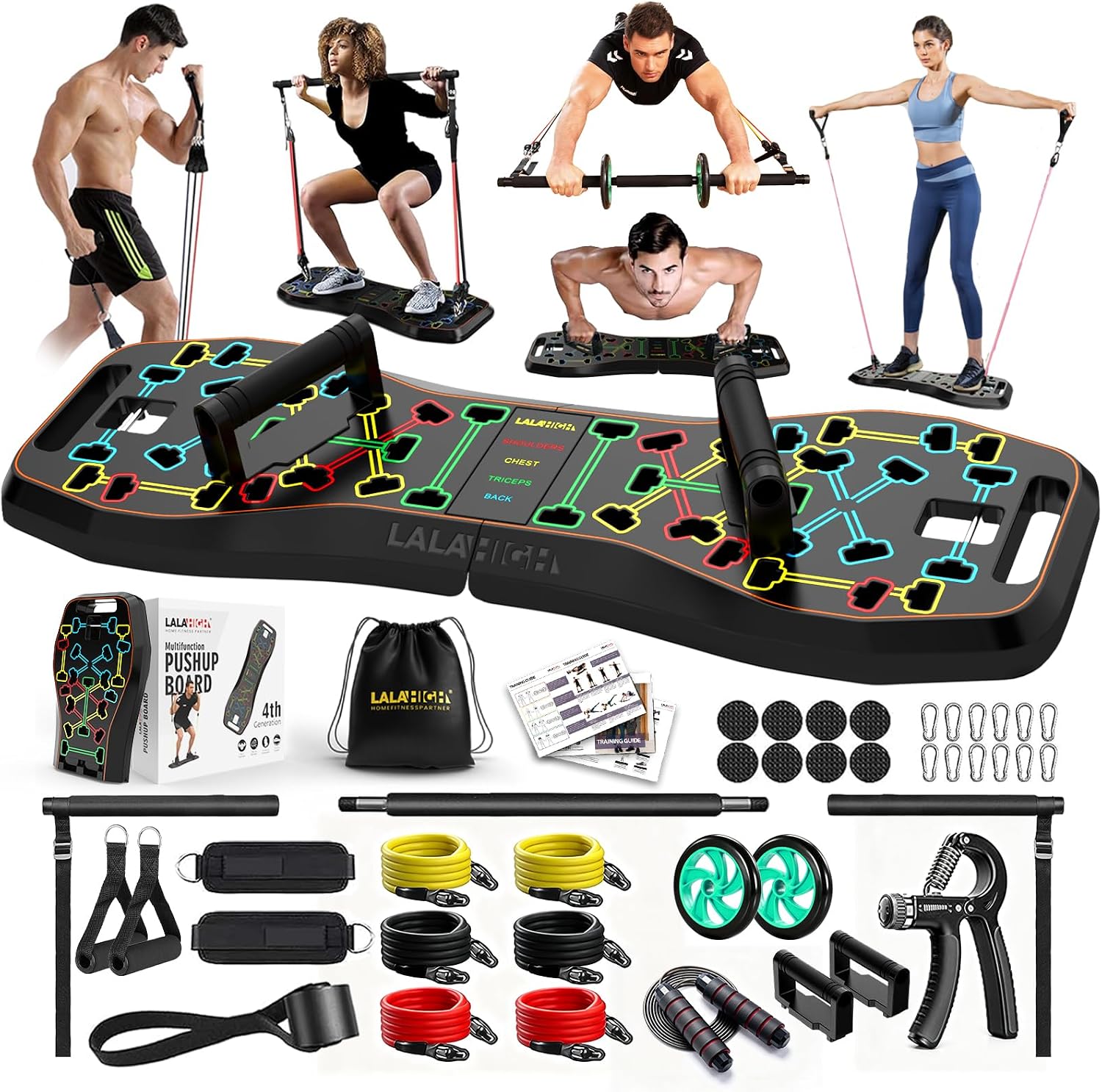 Ab Roller Wheel - LALAHIGH Push Up Board,36 in 1