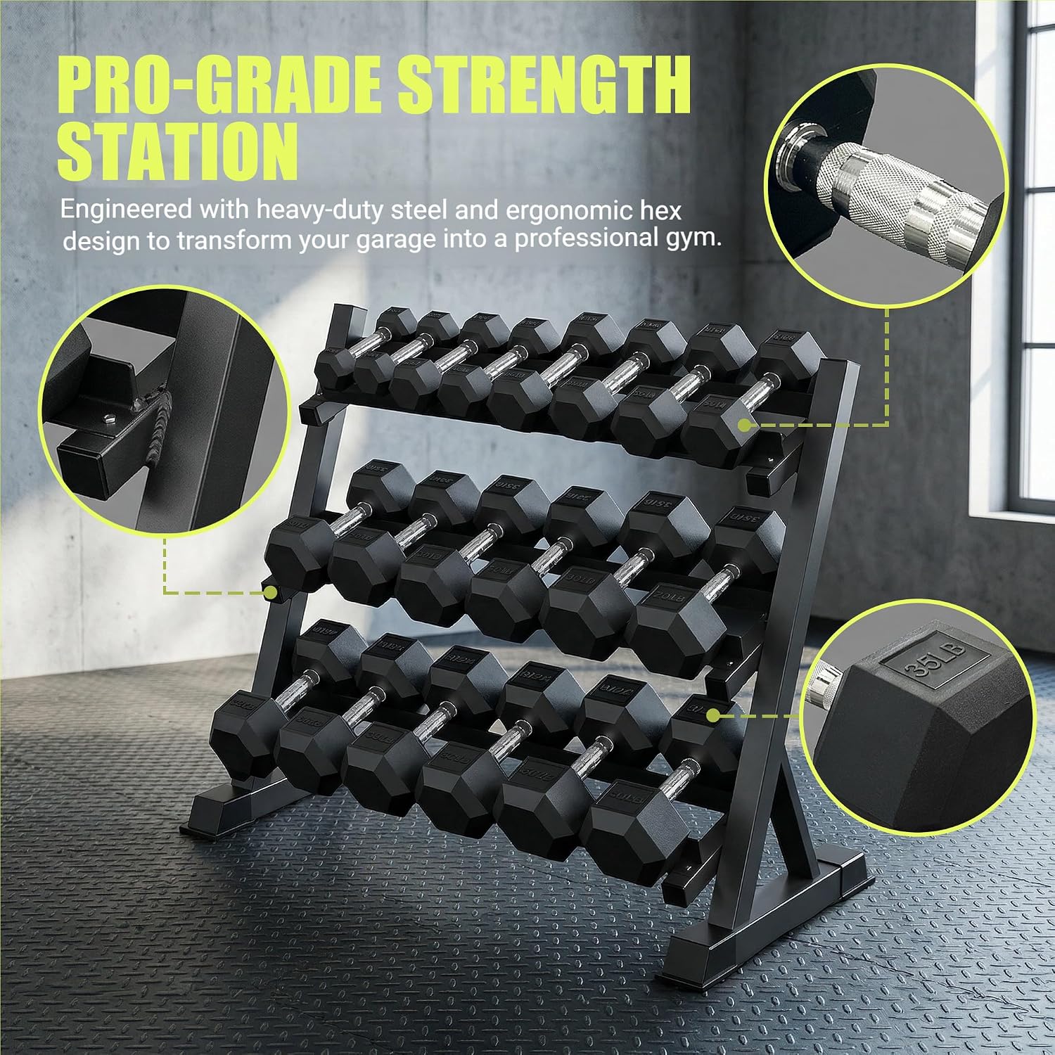 350/450/550 Lbs Hex Dumbbell S - Hex Dumbbell Set 评论和价格