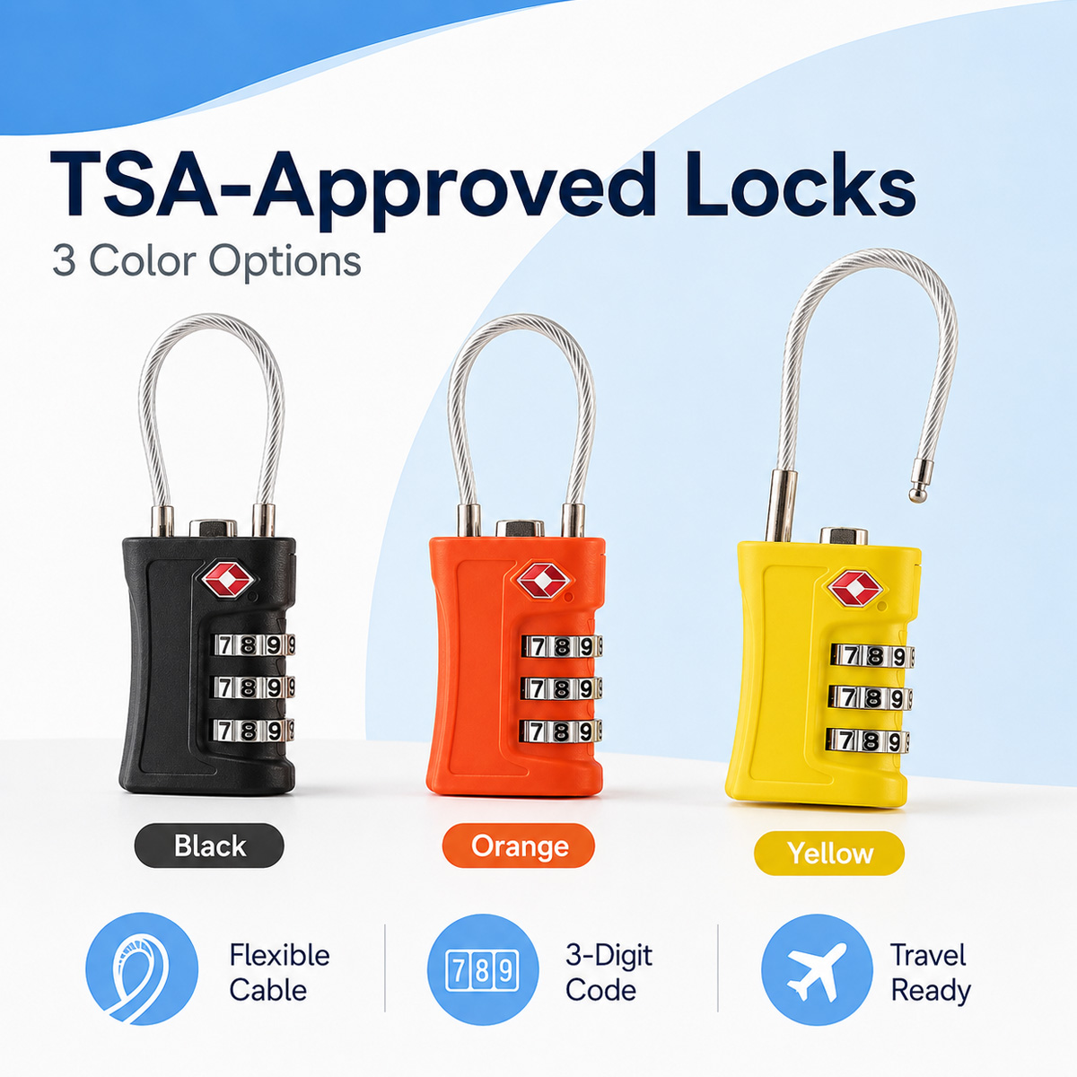 TSA Approved Luggage Lock 3 Di - Home Gym Necessities 评论和价格
