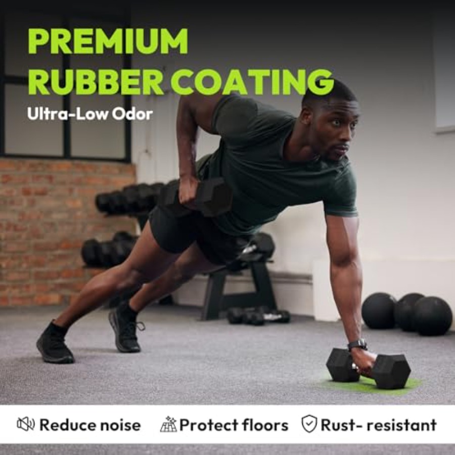 Rubber Coated Hex Dumbbell Set - Hex Dumbbell Set 评论和价格