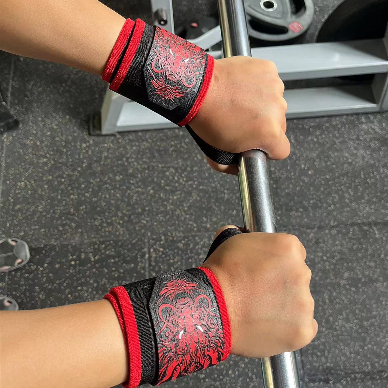 1Pair Chinese Dragon Fitness W - Lifting Straps Wrist 评论和价格