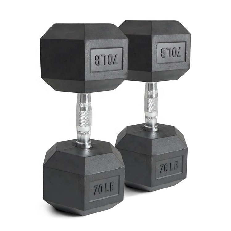 70lb Rubber Hex Dumbbell Set C - Hex Dumbbell Set 评论和价格