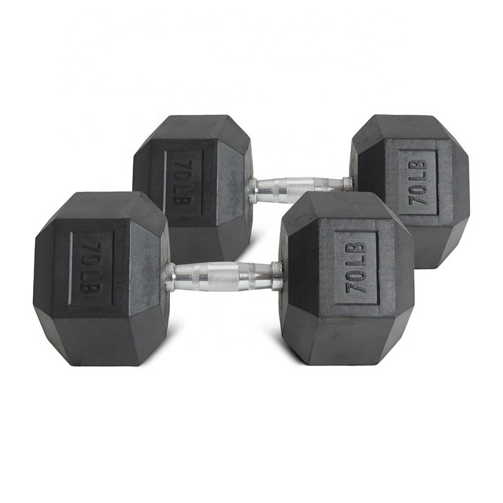 70lb Rubber Hex Dumbbell Set C - Hex Dumbbell Set 评论和价格