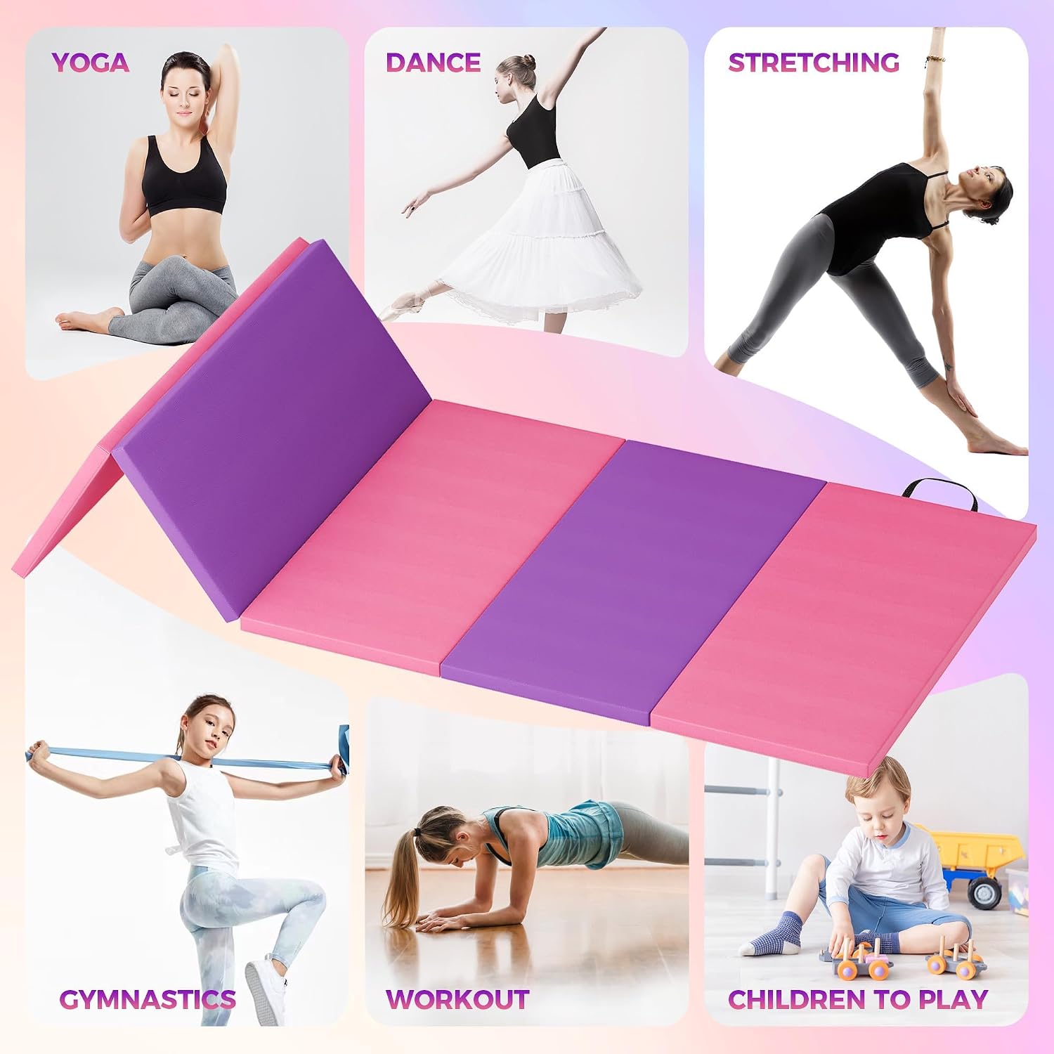 Foldable Yoga Mat Gymnastics M - Home Gym On Carpet 评论和价格