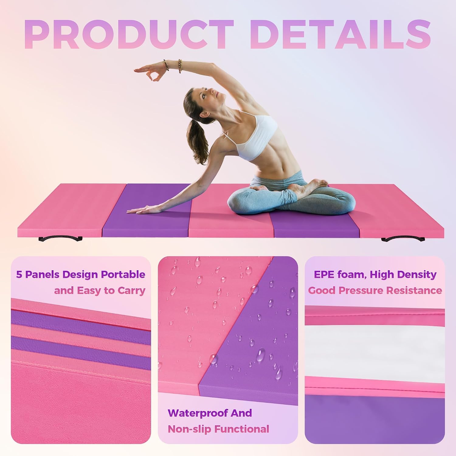 Foldable Yoga Mat Gymnastics M - Home Gym On Carpet 评论和价格