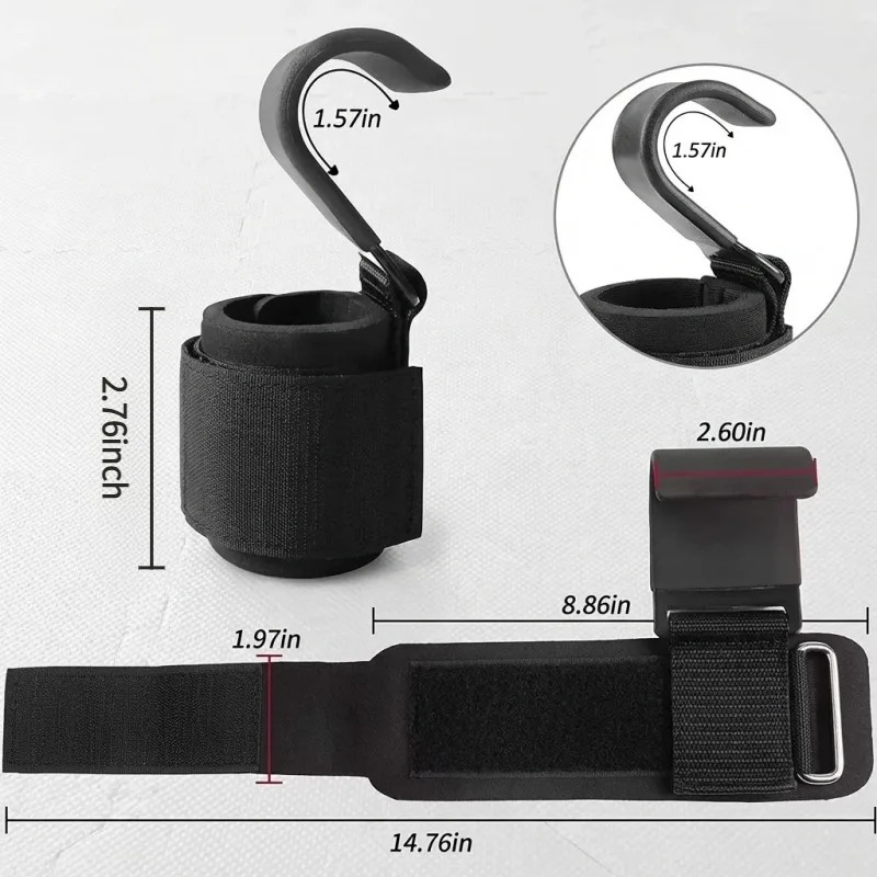 2Pcs Weight Lifting Hooks Non  - Lifting Straps Wrist 评论和价格