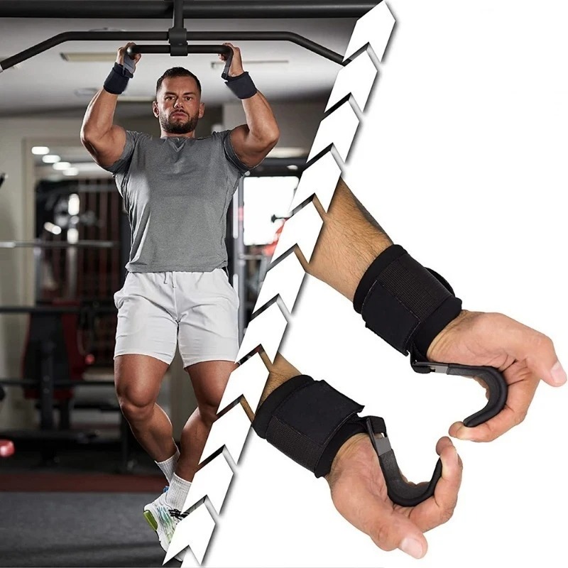 2Pcs Weight Lifting Hooks Non  - Lifting Straps Wrist 评论和价格