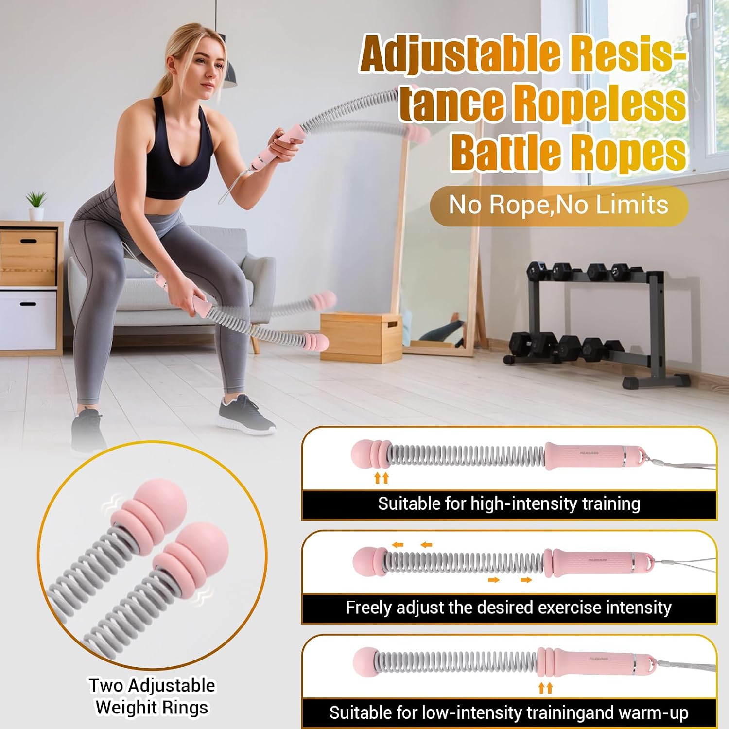 Portable Ropeless Battle Ropes - Home Gym Women 评论和价格