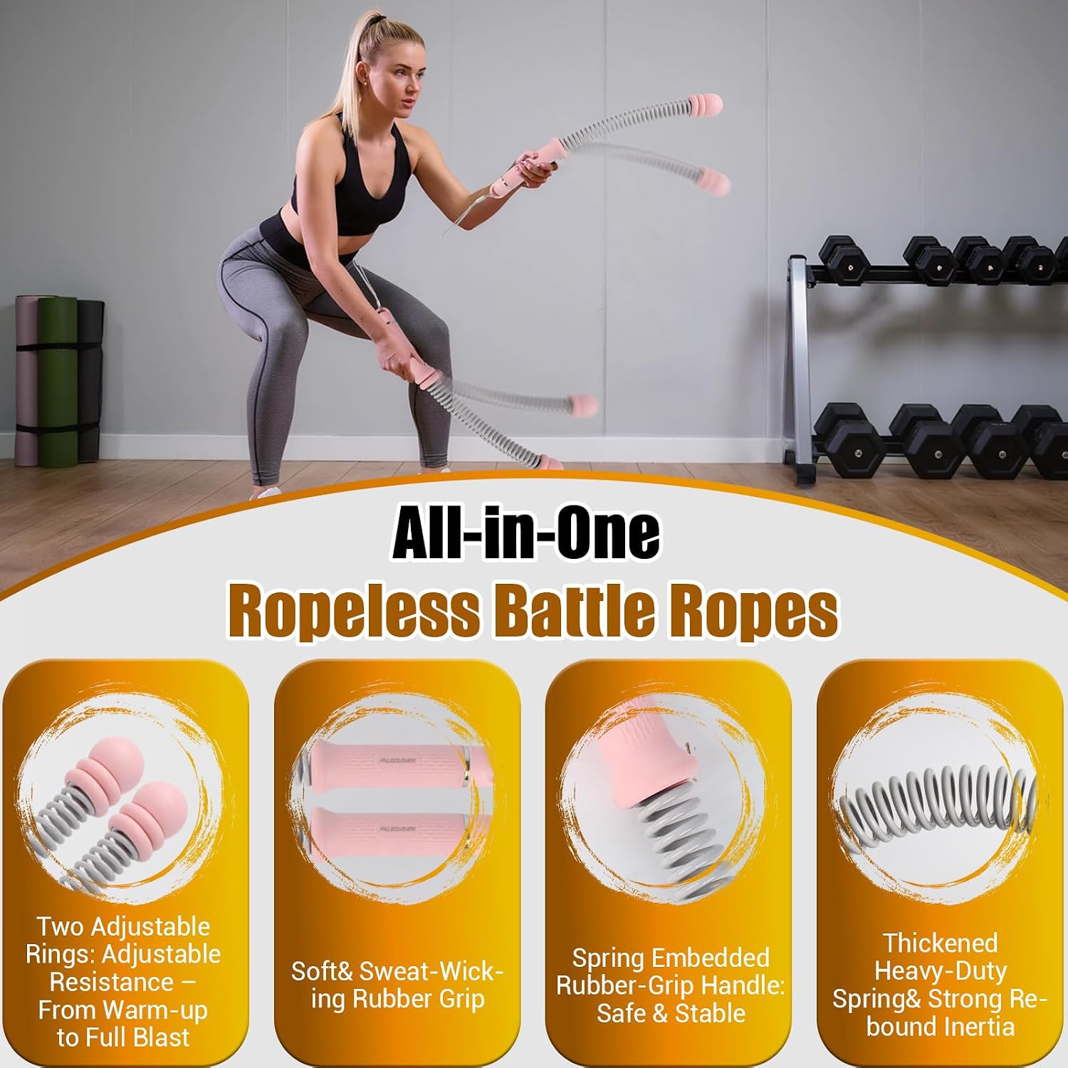 Portable Ropeless Battle Ropes - Home Gym Women 评论和价格