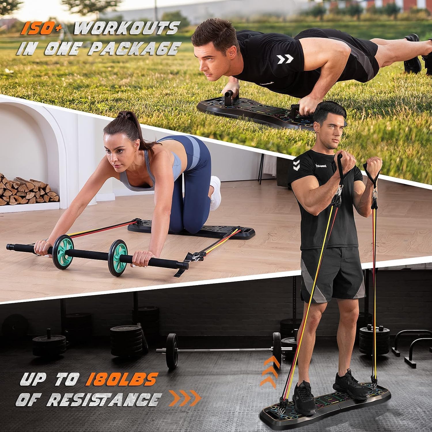 LALAHIGH Push Up Board,36 in 1 - Ab Roller Wheel 评论和价格