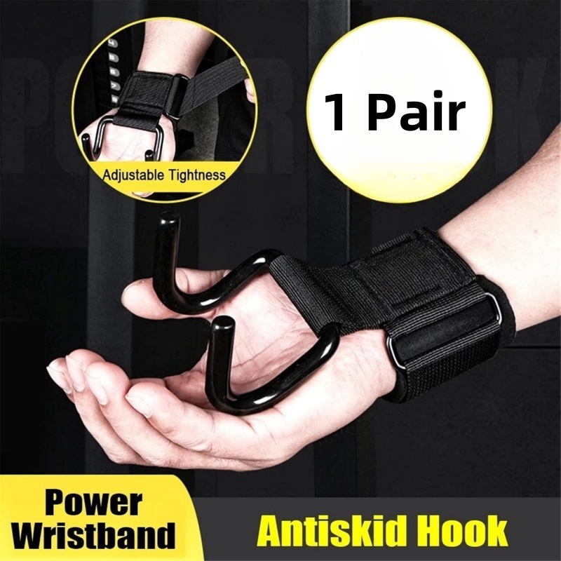 1 Pair Weight Lifting Hooks He - Lifting Straps Wrist 评论和价格