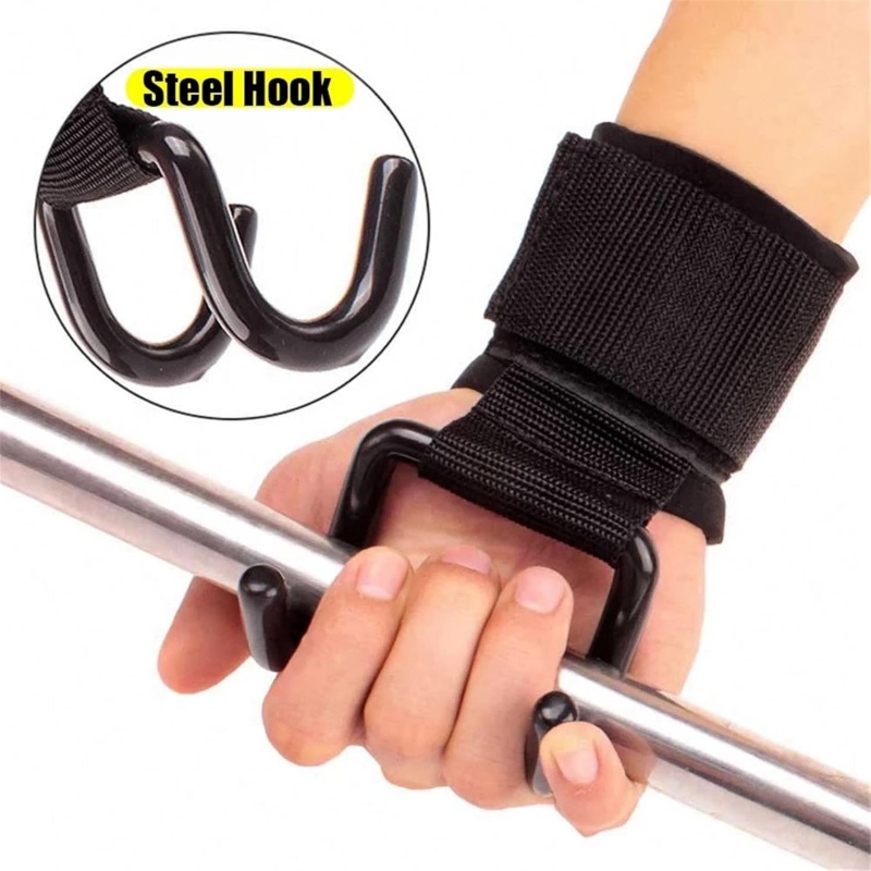 1 Pair Weight Lifting Hooks He - Lifting Straps Wrist 评论和价格