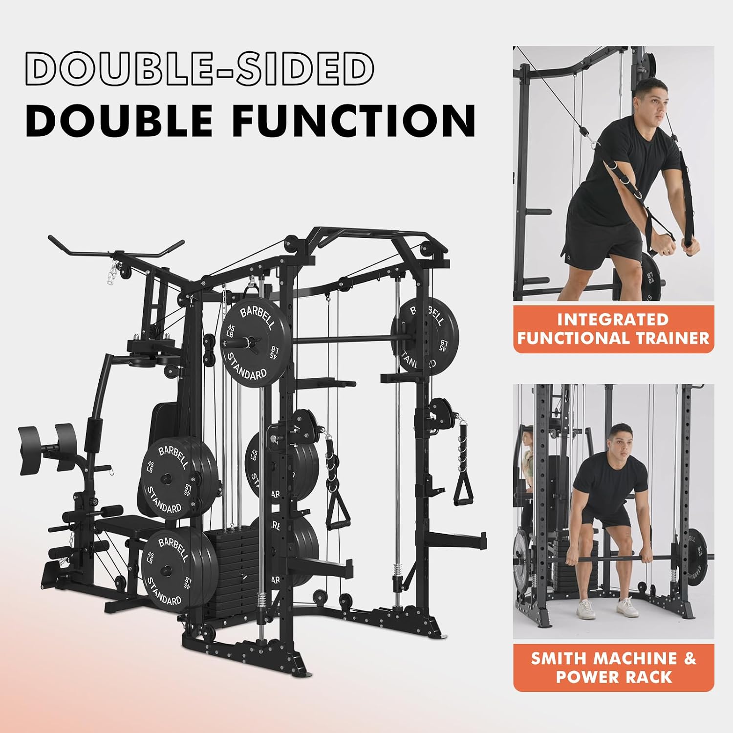 Dual-Station SmithΔ Machine Po - Home Gym All In One 评论和价格